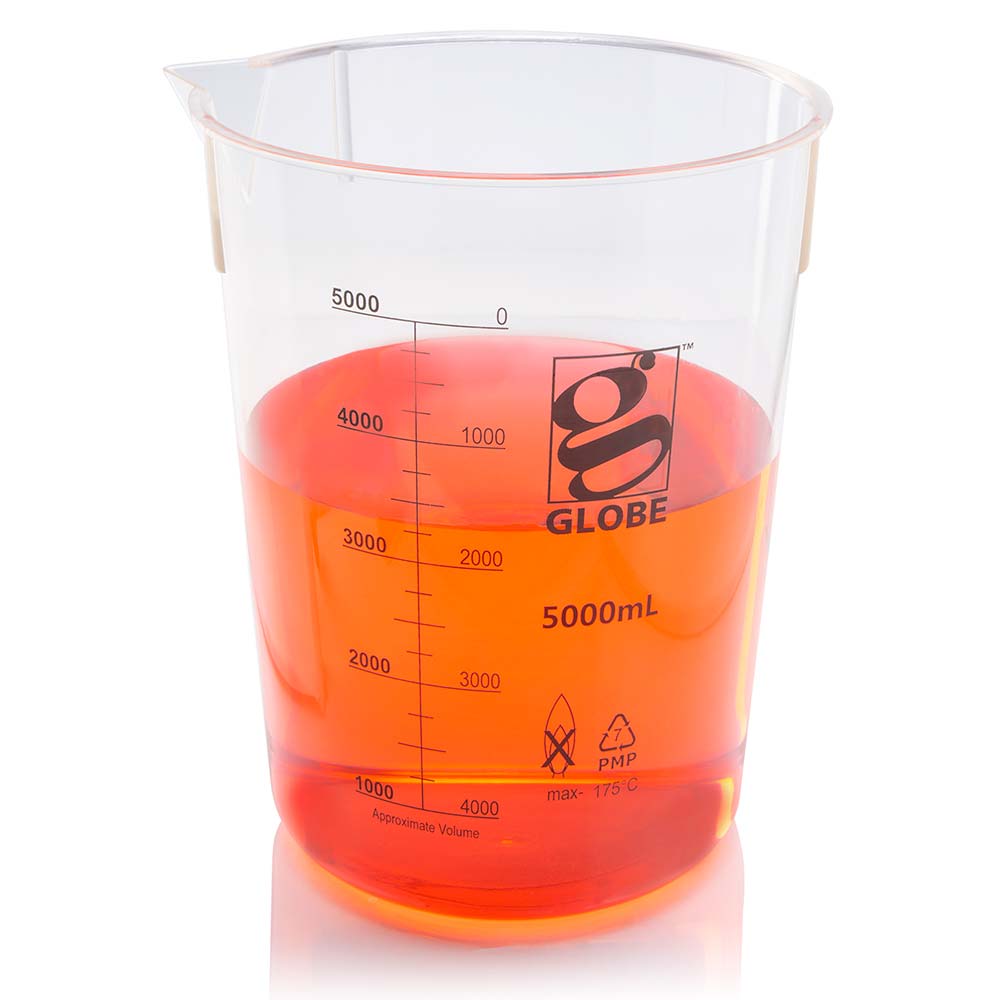 5000Ml Beaker, Diamond Essentials, Griffin Style, Low Form, Printed Graduations, Pmp