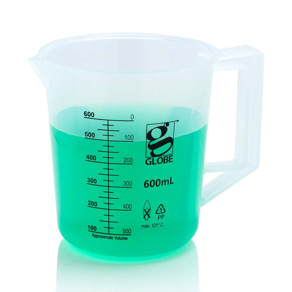 600Ml Beaker With Handle, Diamond Essentials, Low Form, Printed Graduations, Pp