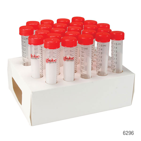 ***Bogo Overstock Sale*** Diamond Max Centrifuge Tube, 15Ml, Attached Red Flat Top Screw Cap, Pp, Printed Graduations, Sterile, Certified, 25/Cardboard Rack, 20 Racks/Unit