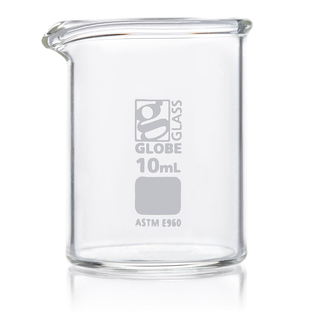 10Ml Beaker, Globe Glass, Low Form Griffin Style, 12/Box, 48/Case