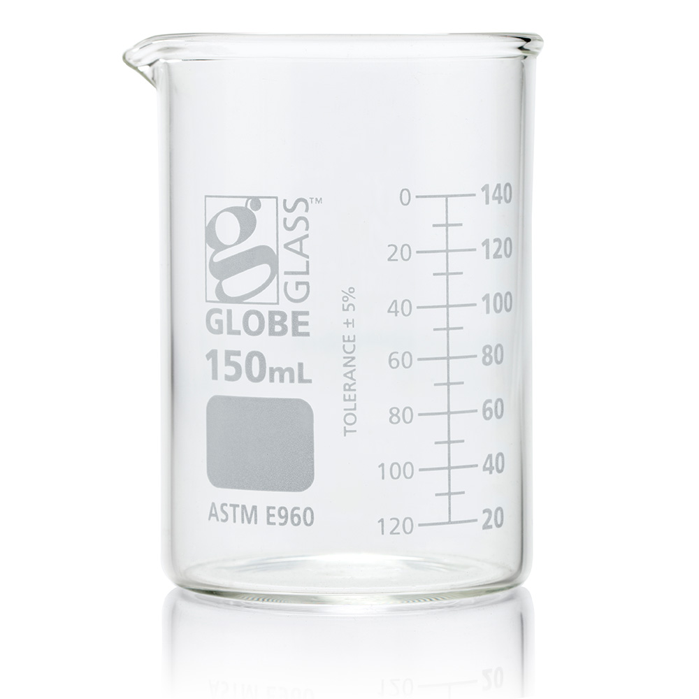 150Ml Beaker, Globe Glass, Low Form Griffin Style, 12/Box, 48/Case