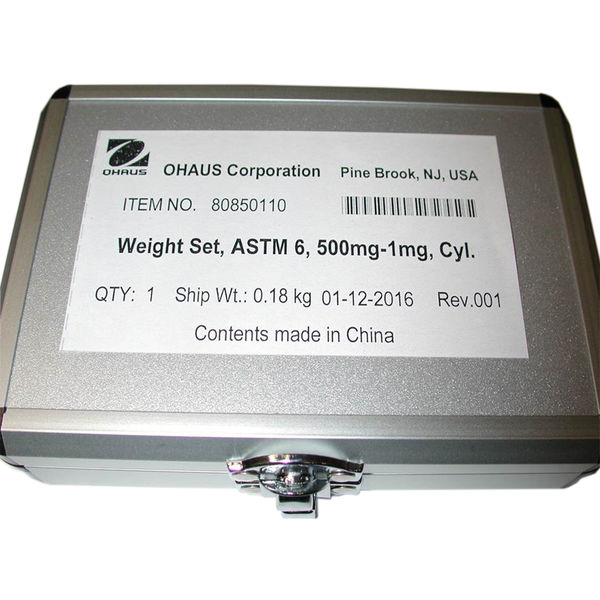 Weight Set, 500Mg-1Mg, Astm 6, Cyl